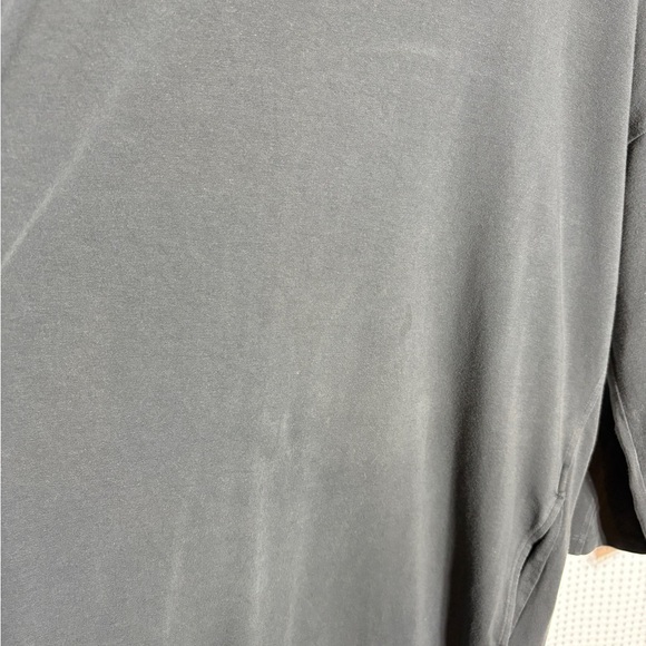 Eileen Fisher Graphite Cotton Stretch Jersey Round Neck Dress - Picture 6 of 10